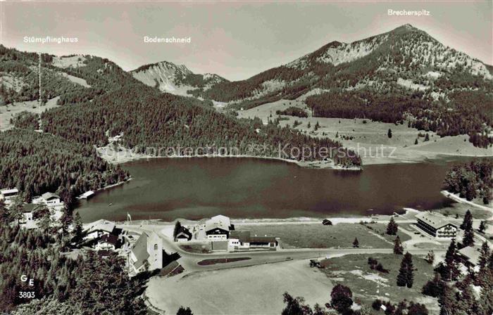 Spitzingsee Schliersee Bayern gegen Stuempflinghaus Bodenschneid un Brecherspitz
