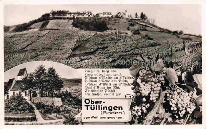 Obertuellingen Loerrach Weinberge Weinreben Kapelle Bromsilber