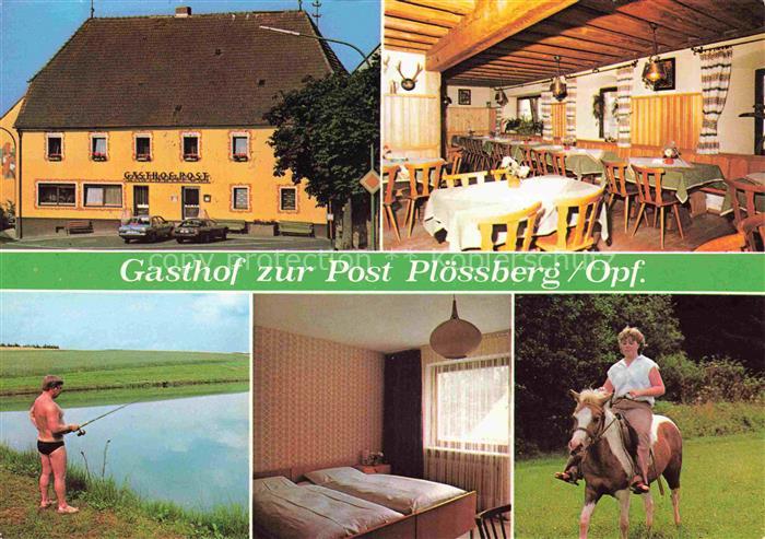 Ploessberg Oberpfalz Gasthof zur Post Gastraum Fremdenzimmer Angeln Ponyreiten