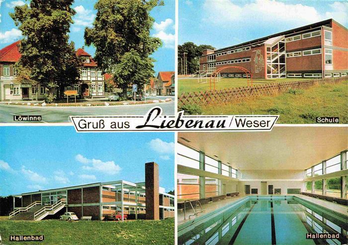 Liebenau Nienburg Alte Apotheke Loewinne Hallenbad Schule Hallenbad
