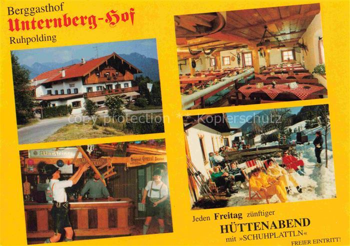 Ruhpolding Bayern Berggasthof Unternberg-Hof Restaurant Huettenabend Sonnenterra