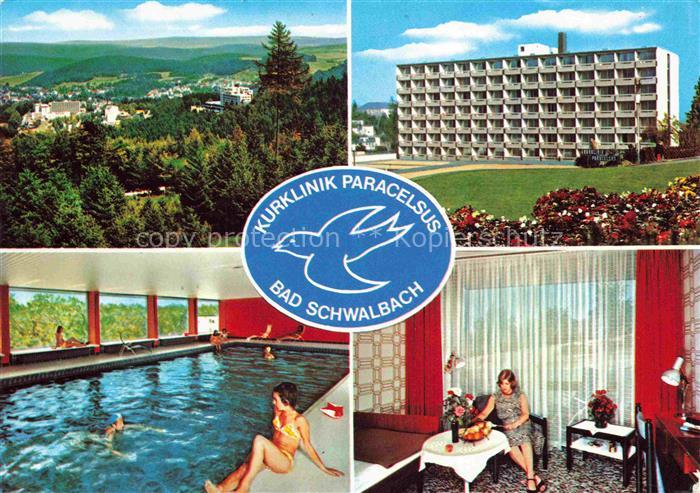 BAD SCHWALBACH Kurklinik Paracelsus Hallenbad Patientenzimmer Panorama