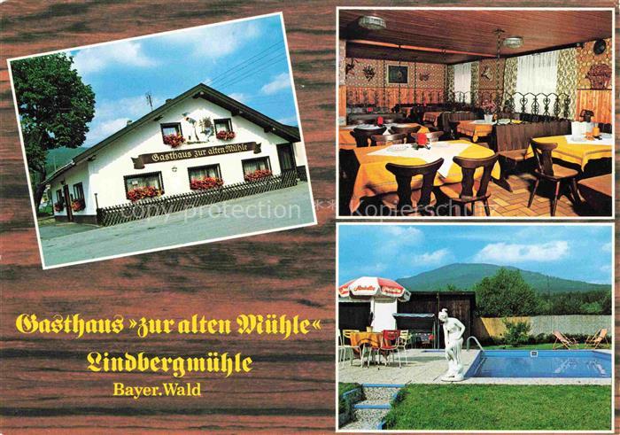 Lindbergmuehle Bayern Gasthaus zur alten Muehle Gastraum Swimming Pool