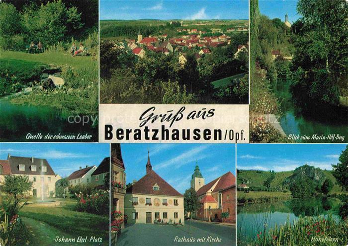 Beratzhausen Panorama Erholungsort Quelle der schwarzen Laaber Johann-Ehrl-Platz