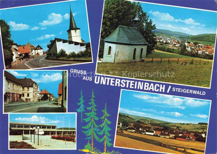 Untersteinbach Rauhenebrach Ortsansicht mit Kirche Hauptstrasse Schule Panorama