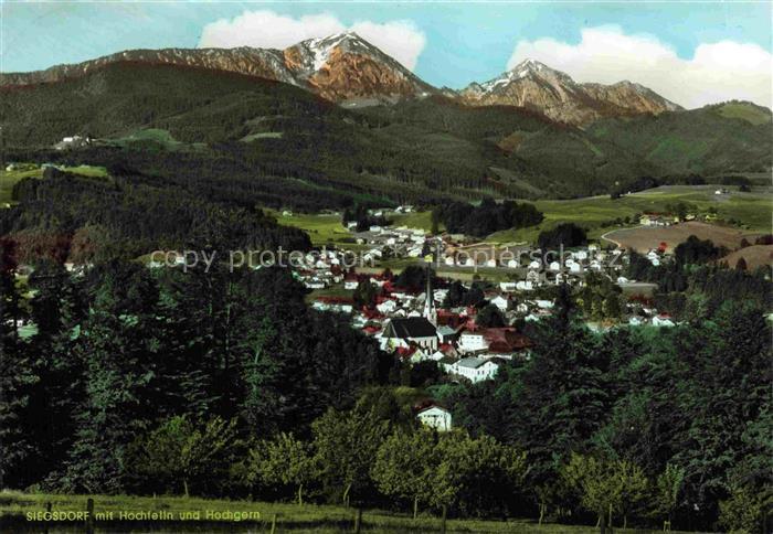 Siegsdorf  Oberbayern Panorama Blick gegen Hochfelln und Hochgern Chiemgauer Alp