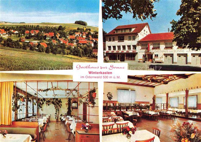 Winterkasten Lindenfels Hessen Gasthaus Metzgerei zur Sonne Restaurant Saal Pano