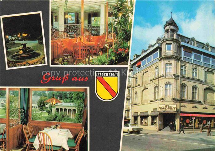 BADEN-BADEN BW Restaurant Café Die Kaufstaette Gastraum Brunnen