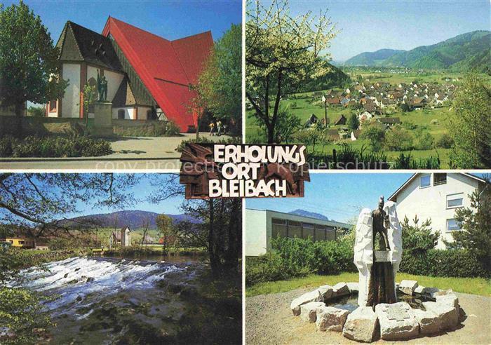 Bleibach Panorama Schwarzwald Kirche Partie am Fluss Brunnen