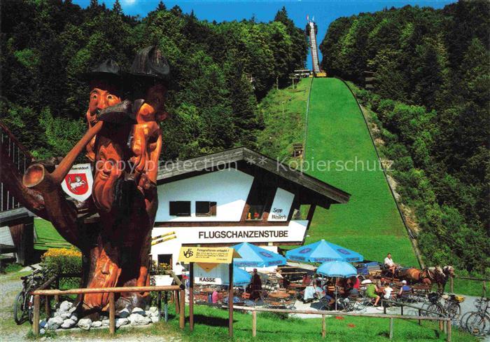 OBERSTDORF Bayern Flugschanzenstube Sepp Weiler Holzschnitzereien Huber-Karte Nr