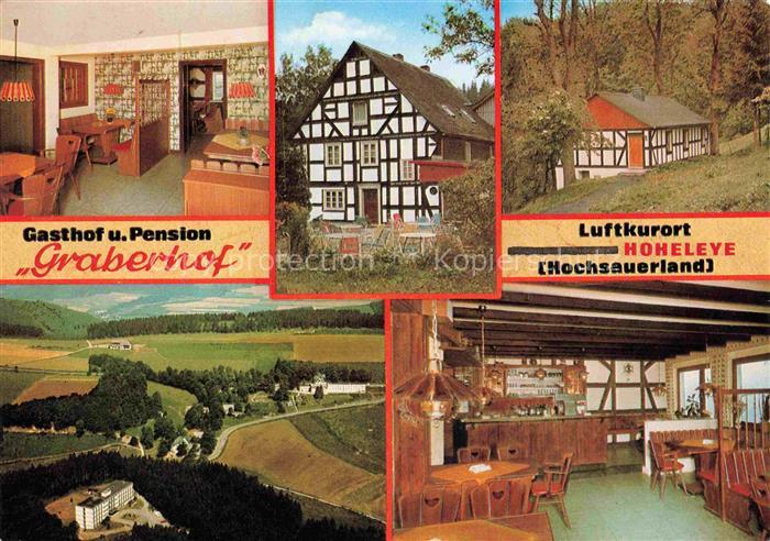 Hoheleye Gasthof Pension Graberhof Gastraum Luftaufnahme Kurort