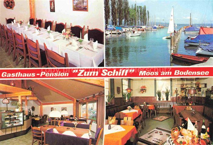Moos  Radolfzell Bodensee BW Gasthaus Pension zum Schiff Gastraum Hafen