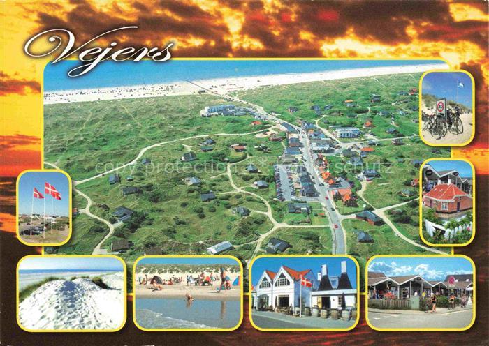 Vejers Syddanmark DK Luftaufnahme Teilansichten Strand Duenen Bungalows