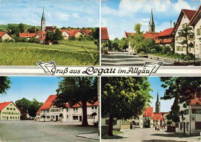 Markt Legau Bayern Ortsansicht mit Kiche Ortszentrum Hauptstrasse