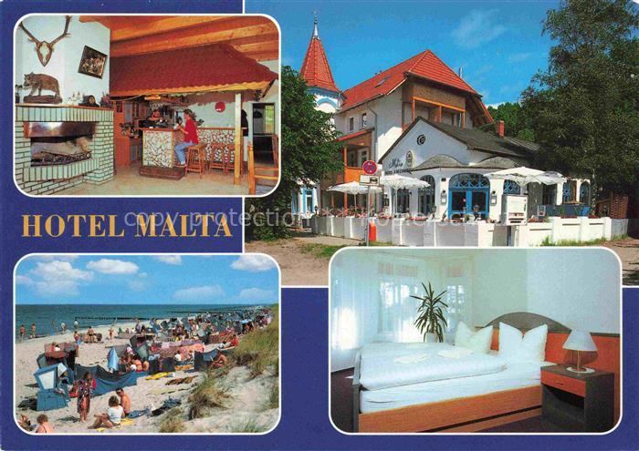 Graal-Mueritz Ostseebad Hotel Malta Gastraum Kamin Terrasse Fremdenzimmer Strand