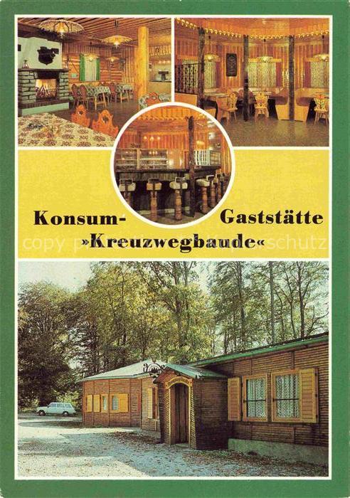 Stiege Harz Konsumgaststaette Kreuzwegbaude Gastraum Kaminzimmer