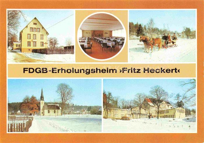 Wernigerode Harz FDGB-Erholungsheim Fritz Heckert Speisesaal Kirche Schlittenfah