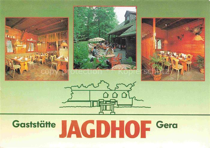 GERA  Thueringen Gaststaette Jagdhof Restaurant Terrasse