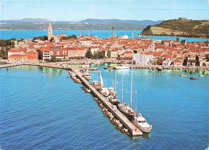Izola Slovenia Panorama Kuestenort Hafen Mole