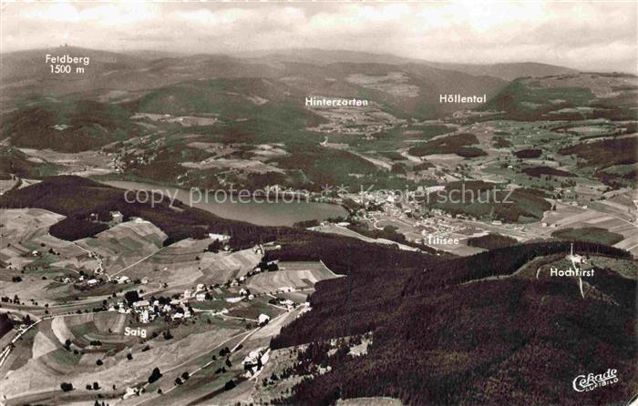Saig Schwarzwald Fliegeraufnahme mit Feldberg Hinterzarten Hoellental Hochfirst