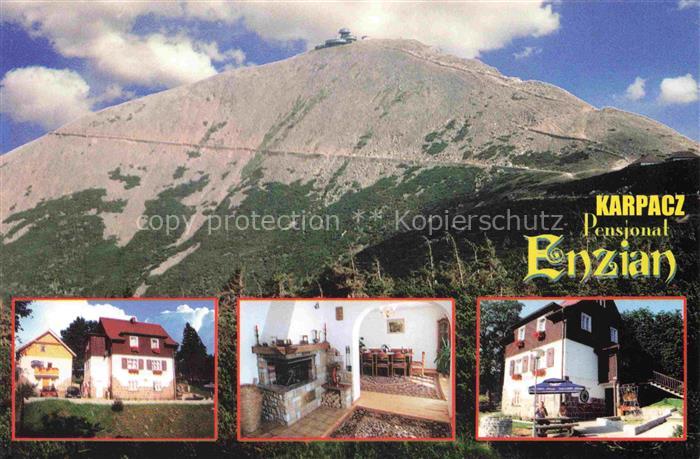 Karpacz Krummhuebel Riesengebirge PL Pensionat Enzian Gastraum Terrasse