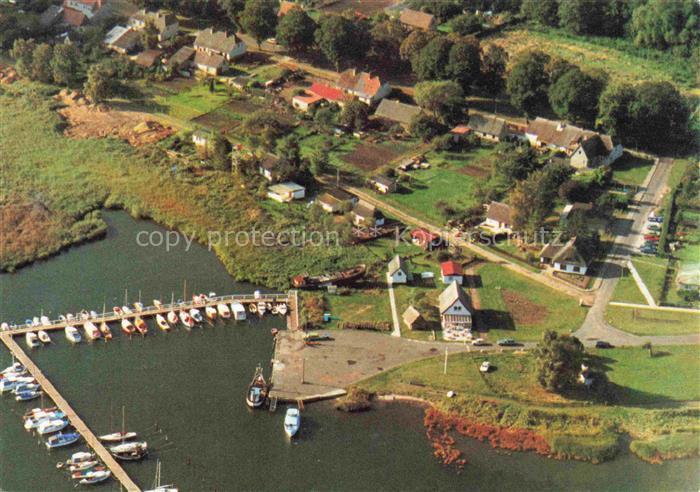 Ralswiek Ruegen Sportboot Hafen mit Forsters Terrasse Fliegeraufnahme