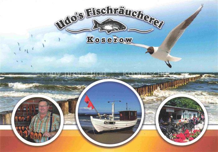 KOSEROW Ostseebad Usedom Udos Fischraeucherei Fischerboot Restaurant