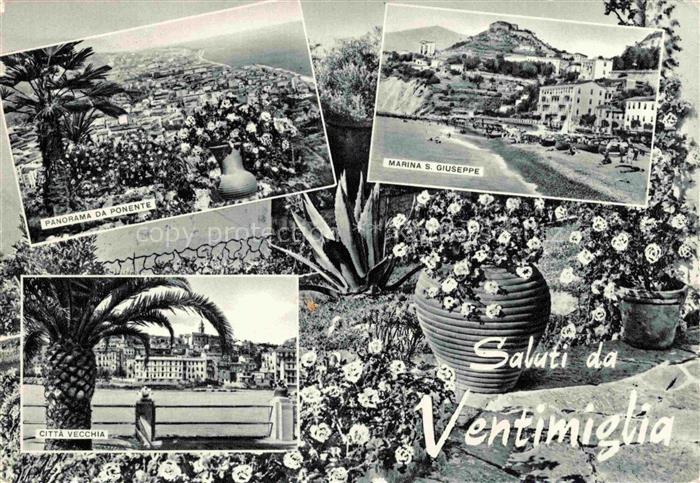 VENTIMIGLIA Vintimille Liguria IT Panorama Marina Giuseppe Citta Vecchia