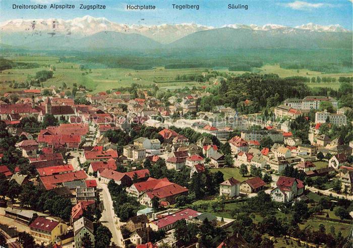 BAD WoeRISHOFEN Kneippheilbad Fliegeraufnahme mit Alpenblick