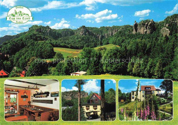Rathen Saechsische Schweiz Panorma Pension Lug ins Land Teilansichten