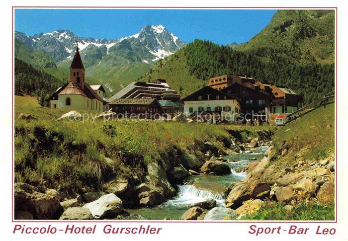 Kurzras Schnalstal Suedtirol IT Piccolo Hotel Gurschler Sport Bar Leo Kirche