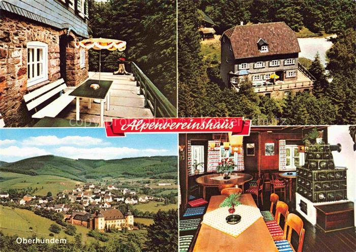 Oberhundem Alpenvereinshaus Terrasse Gastraum Panorama