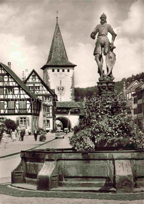 Gengenbach Marktbrunnen mit Obertor