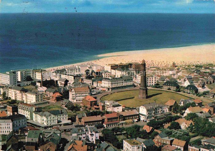 Borkum Nordseebad Fliegeraufnahme mit Leuchtturm