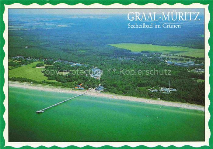 Graal-Mueritz Ostseebad Fliegeraufnahme mit Seebruecke
