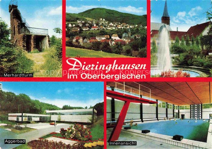 Dieringhausen Merhardtturm Panorama Fontaene Aggerbad Hallenbad