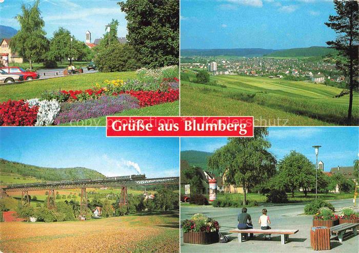 Blumberg Baden Park Panorama Eisenbahn Bruecke Ortspartie