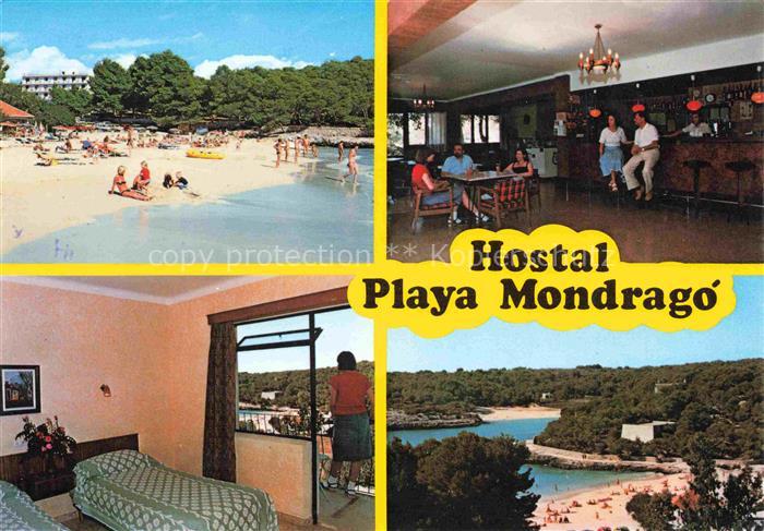 Cala Mondrago Mallorca ES Hostal Playa Mondrago Strand Bar Zimmer Panorama