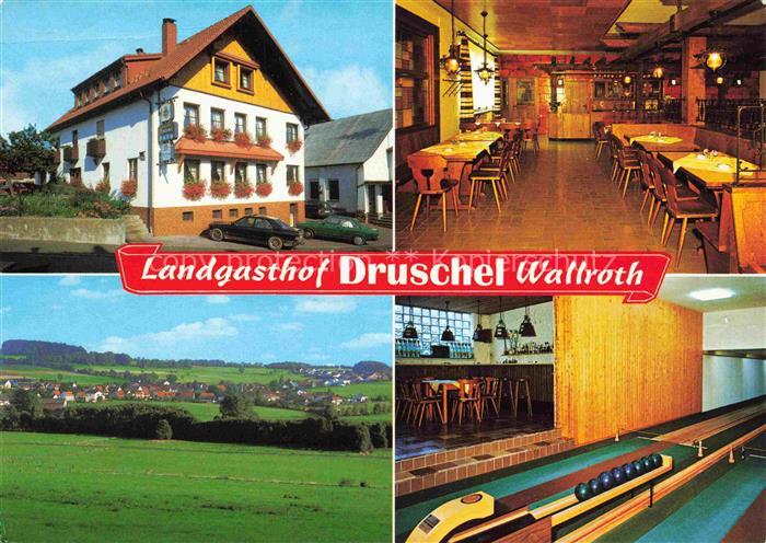 Wallroth Schluechtern Landgasthof Druschel Gastraum Panorama Kegelbahn