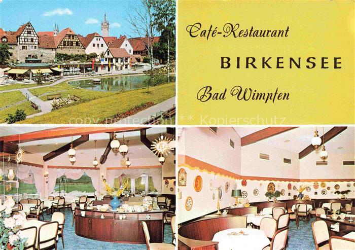 Bad Wimpfen Neckar Ortspartie Cafe Restaurant Birkensee Gastraeume
