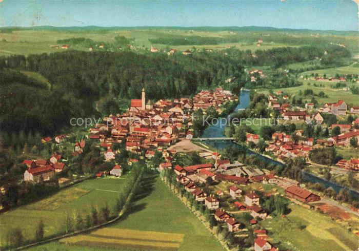 Wolfratshausen Bad Toelz Bayern Fliegeraufnahme mit Loisach