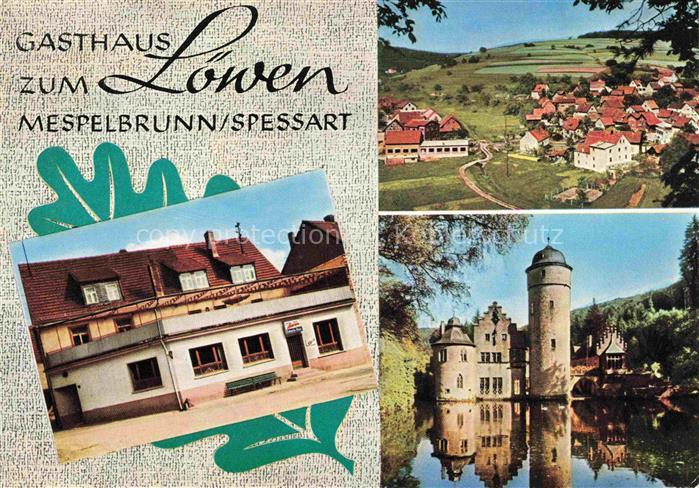 Mespelbrunn Gasthaus Zum Loewen Panorama Wasserburg