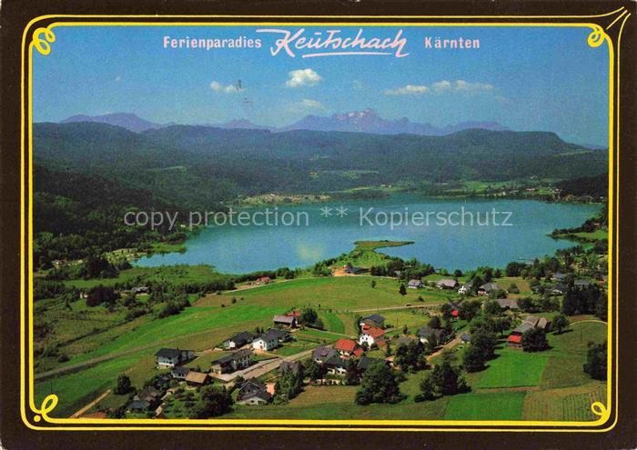 Keutschach am See Kaernten AT Fliegeraufnahme mit den Karawanken