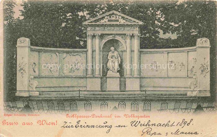 Skulpturen Wien Edgar Schmidt Grillpazzer denkmal Volksgarten