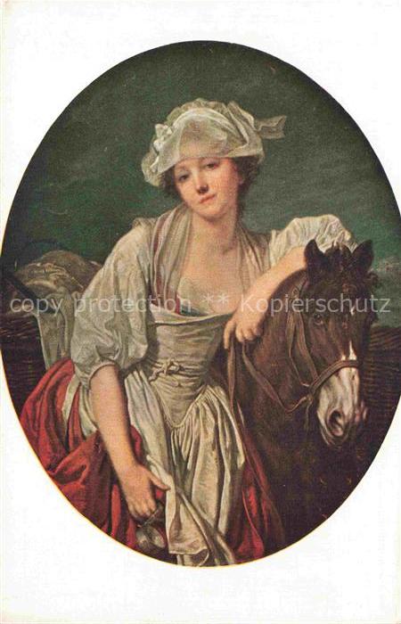 GREUZE J.-B. Kuenstlerkarte Nr. 1112 Die Milchhaendlerin