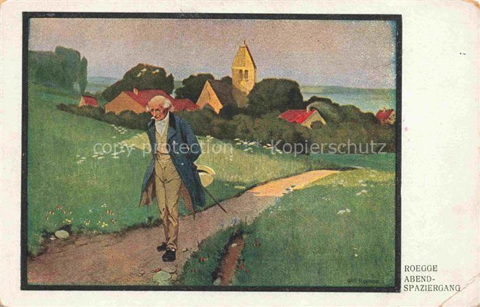 ROEGGE Kuenstlerkarte Abend spaziergang