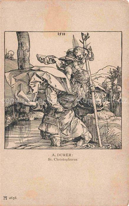 Duerer Albrecht Kuenstlerkarte Nr. 2656 St. Christophorus