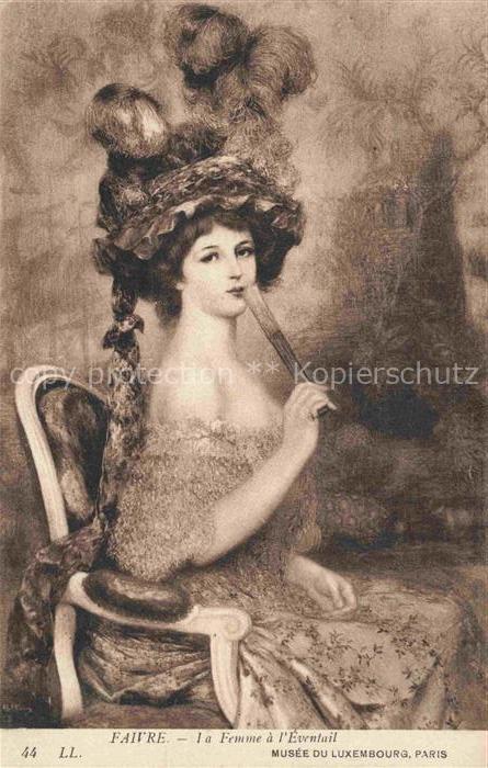 FAIVRE Kuenstlerkarte La Femme Eventail LL.Nr 44