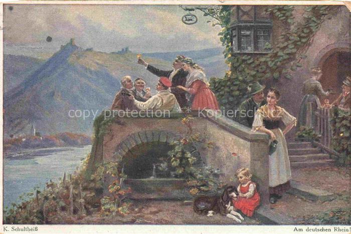 SCHULTHEIss K. Kuenstlerkarte Am deutschen Rhein Primus Nr. 3054