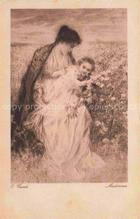 Czech E. Kuenstlerkarte Madonna